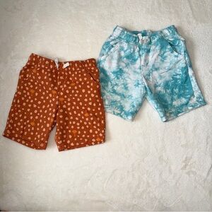 Cat & Jack Orange Patterned and Blue Tie-Dye Kids' Shorts